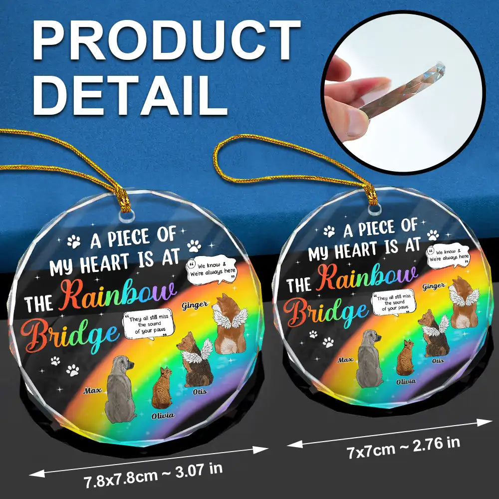 A Piece Of My Heart Still Talk About You Memorial Christmas - Personalized Circle Glass Ornament